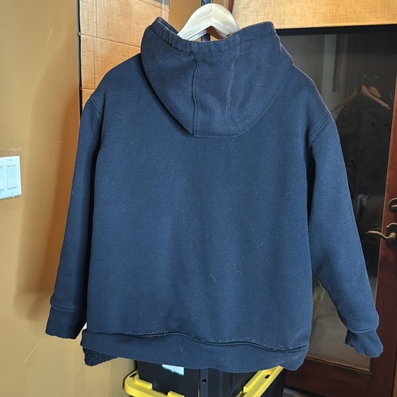 WRANGLER WORKWEAR SHERPA LINED HOODED SWEATSHIRT BLACK SIZE LARGE - Picture 12 of 13